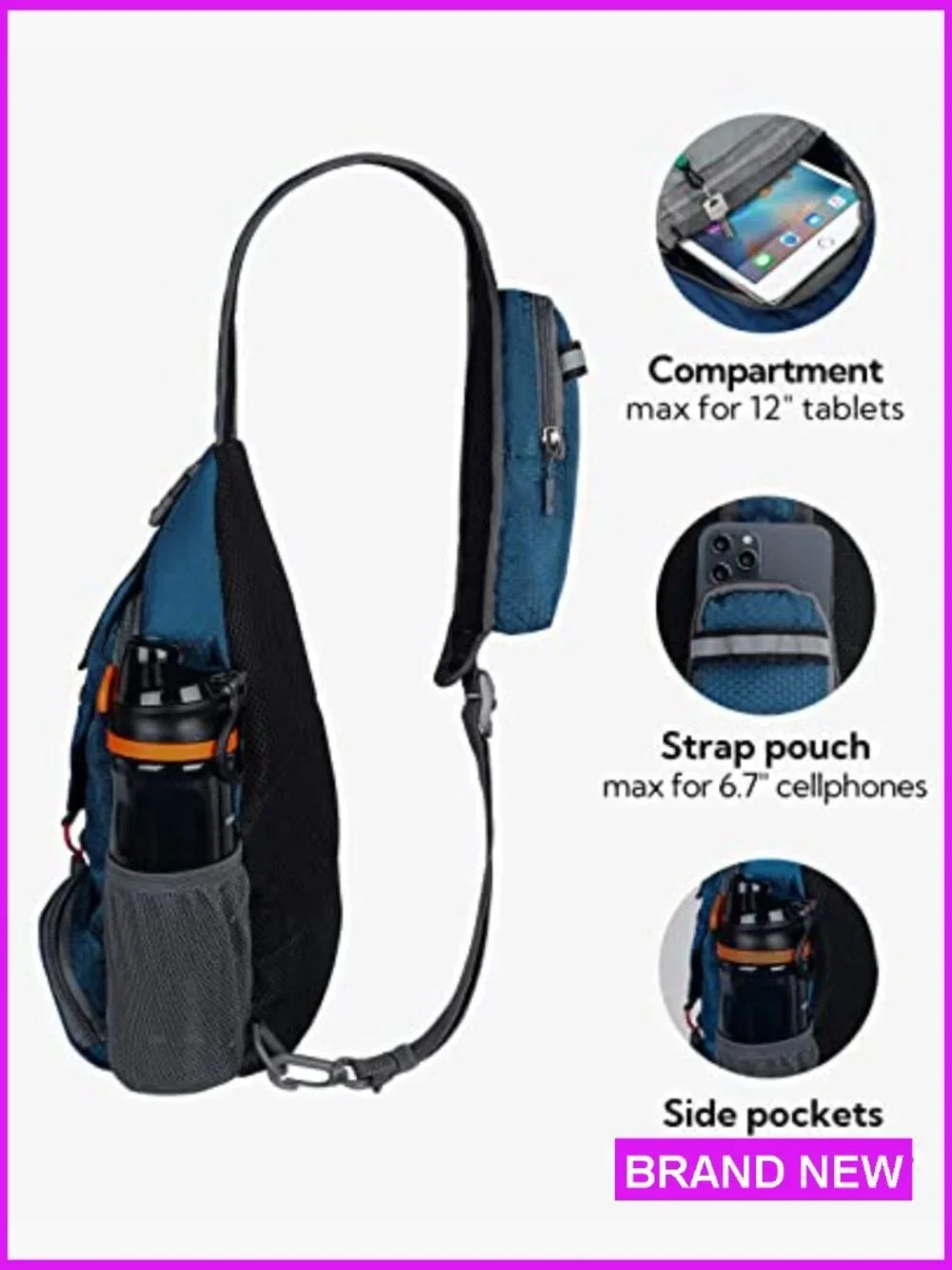 Packable Small Crossbody Sling Backpack Shoulder Chest Daypack Hiking Travel